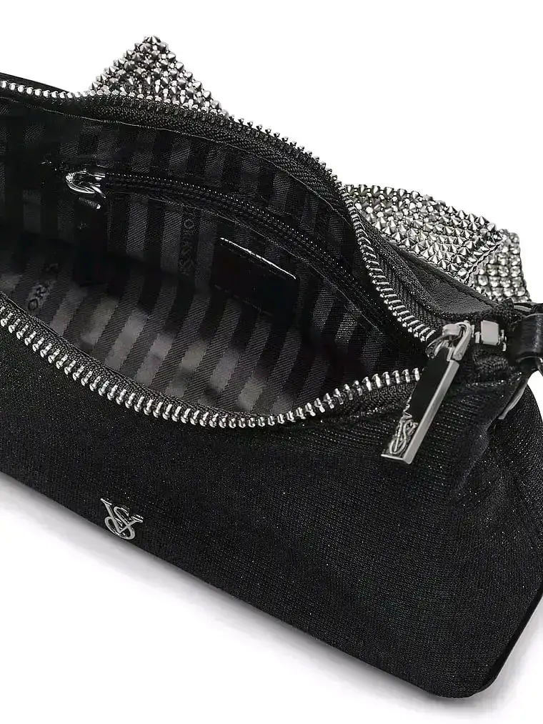 Cartera negra Victoria Secret con asas brillantes - 3