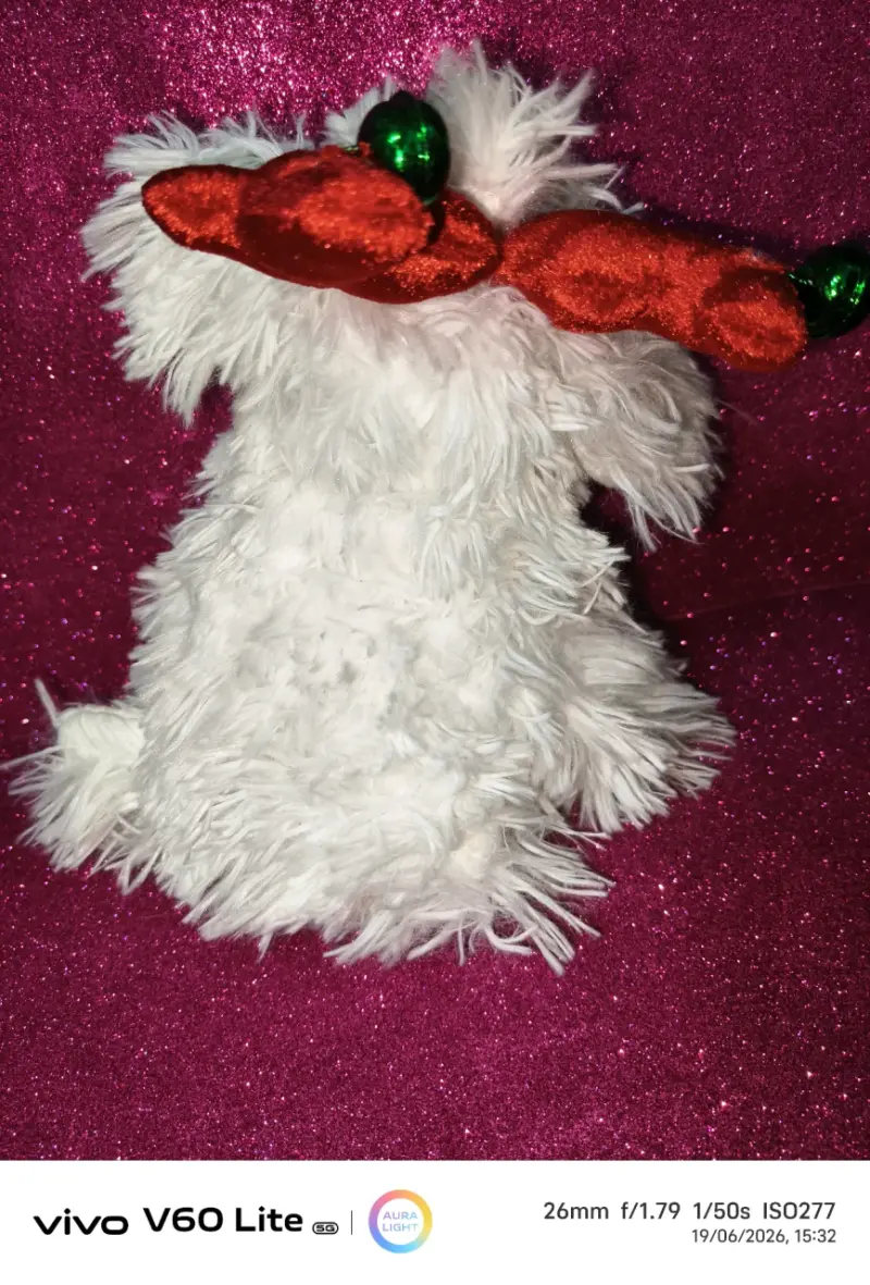 Peluche perrito navideño blanco - 2