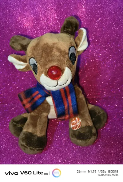 Peluche reno con bufanda - miniatura 1