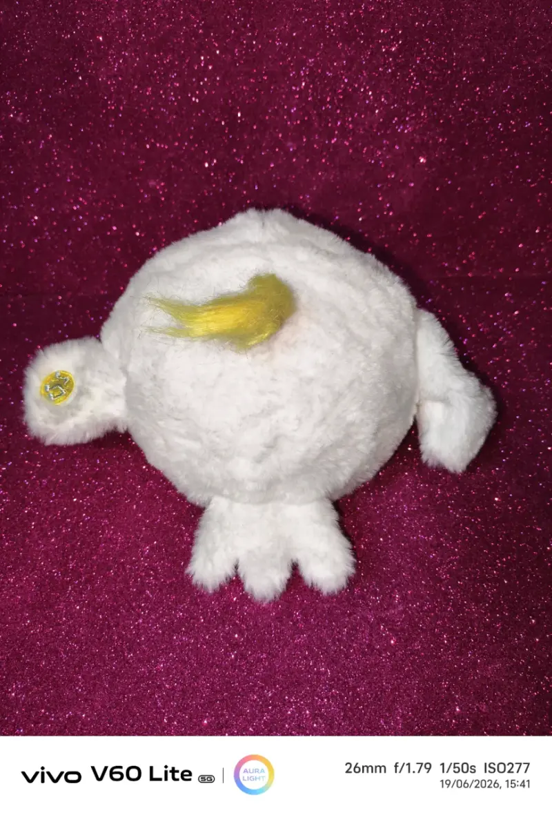 Pelota de peluche blanca con detalles - 2
