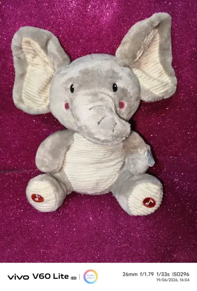 Peluche de elefante gris - miniatura 1