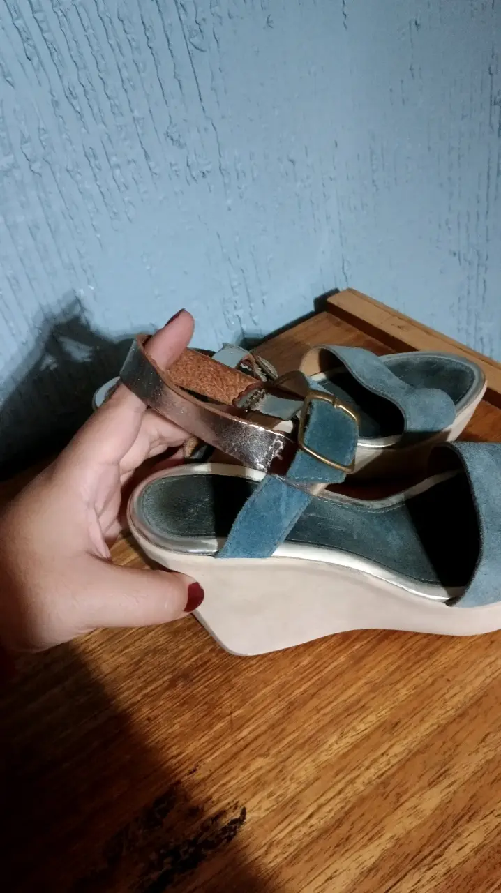 Sandalias de plataforma azul - 2