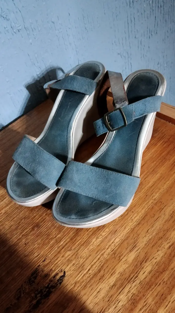 Sandalias de plataforma azul - 3