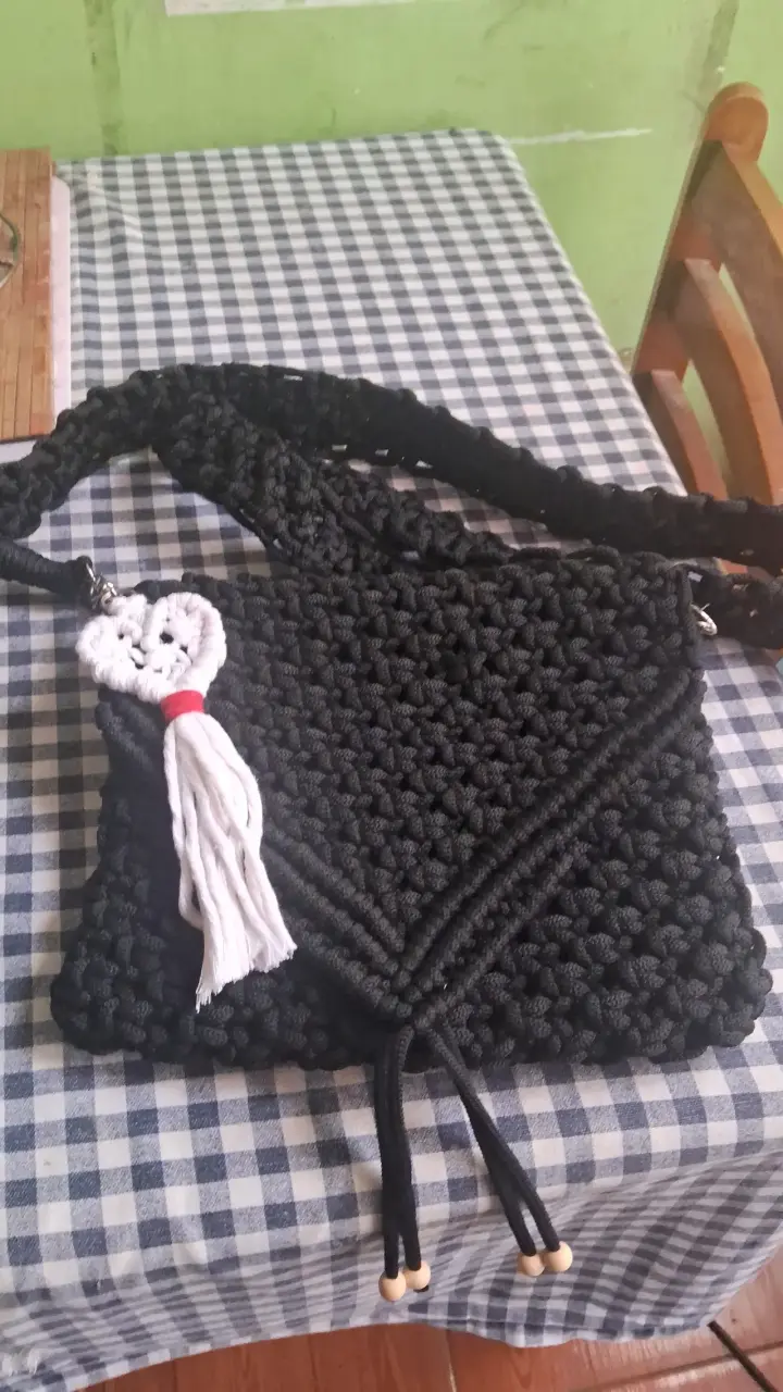 Colgante macramé búho blanco - 6