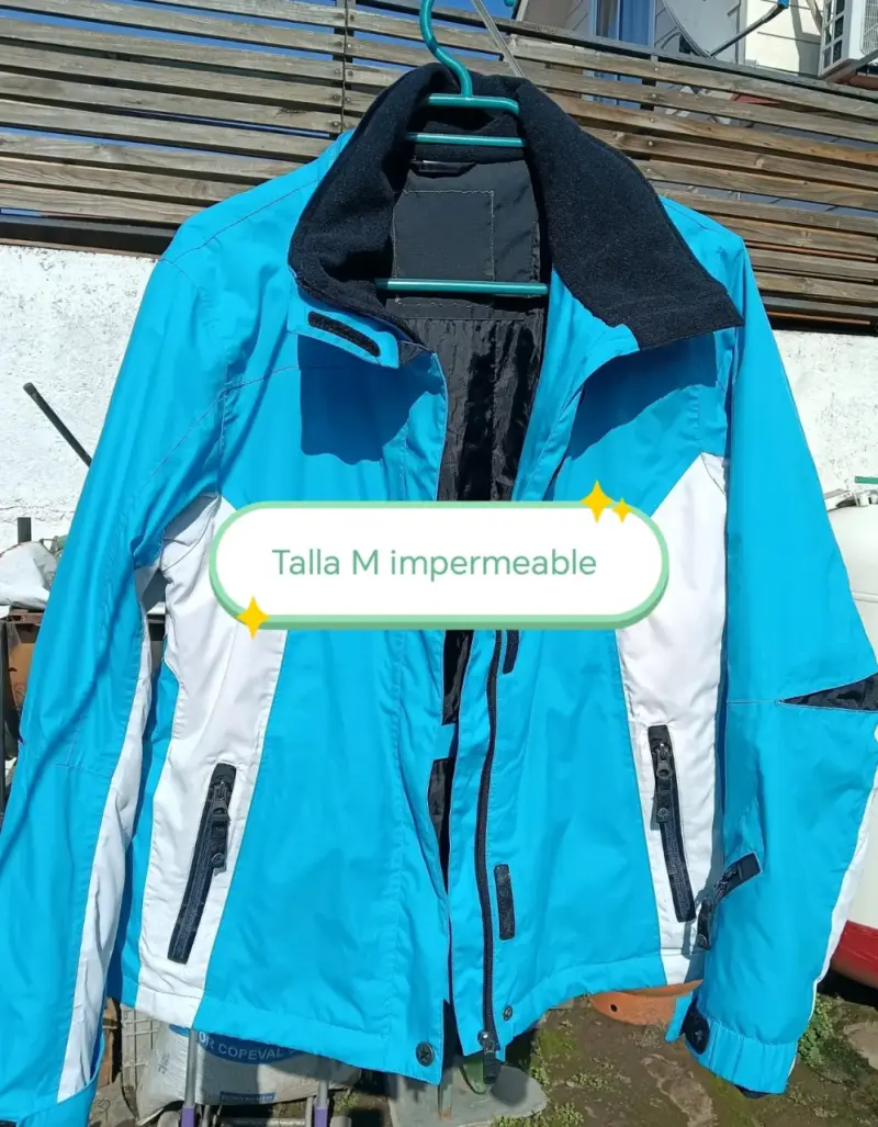 Chaqueta impermeable azul talla M - 1