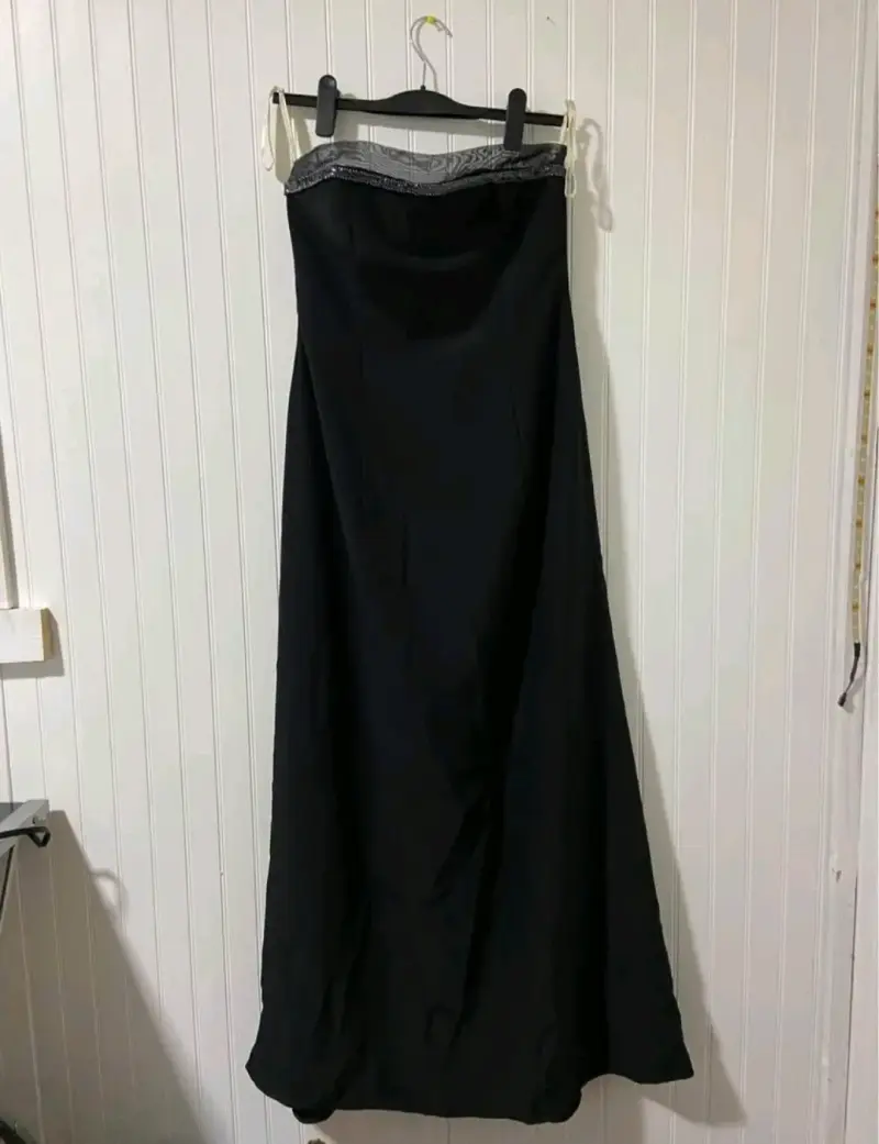 Vestido largo negro de gala - 1