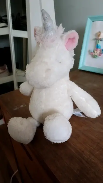 Peluche unicornio blanco - miniatura 2