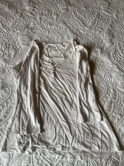 Polera blanca de manga larga - miniatura 1