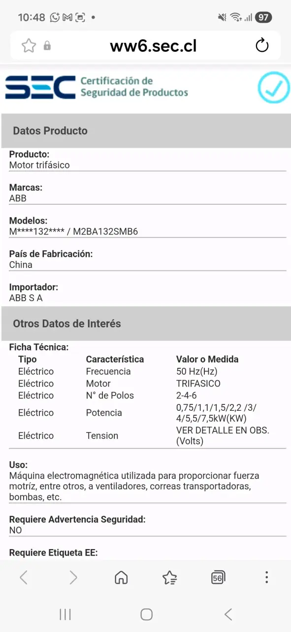 Motor eléctrico trifásico nuevo de 7.5kv 6 polos - 4