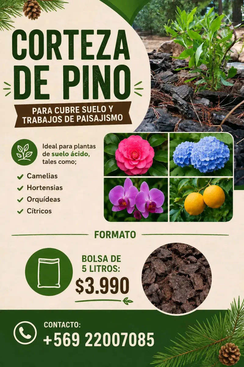 Corteza de pino para jardinería - 1