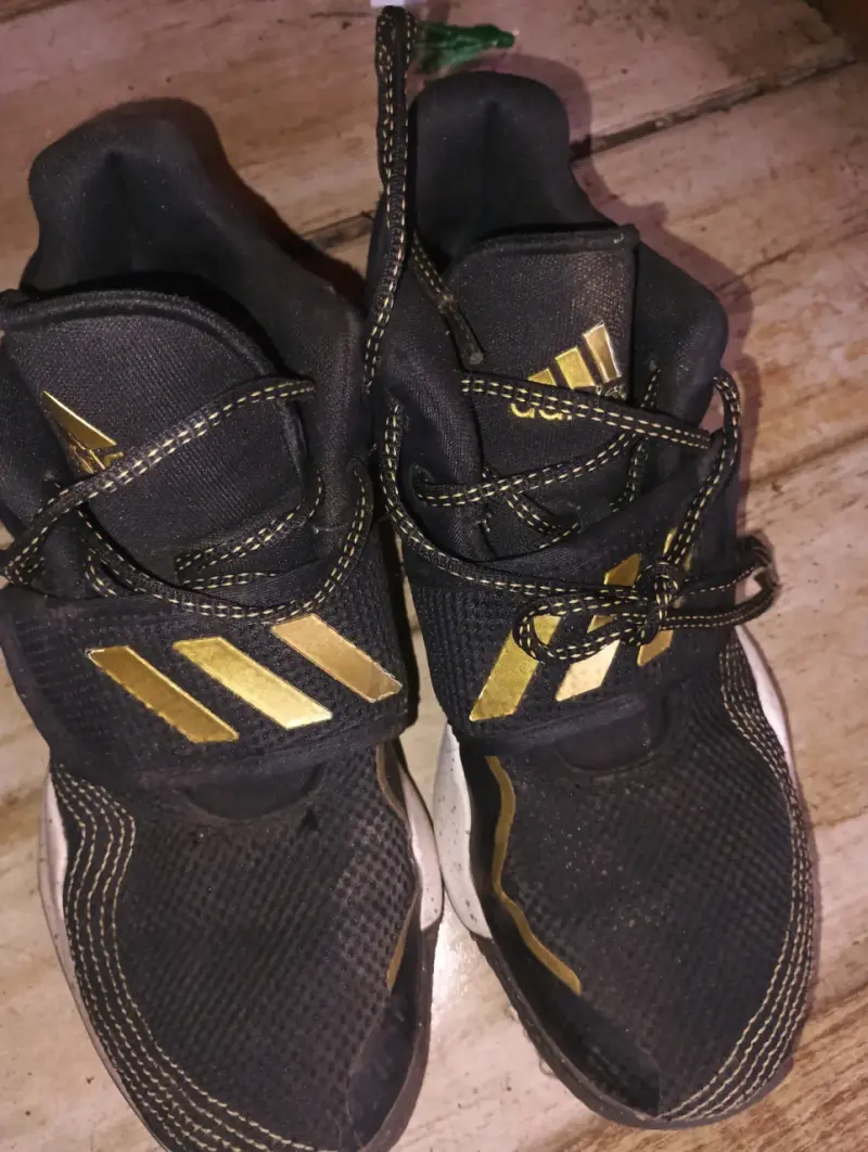 Zapatillas negras con detalles dorados