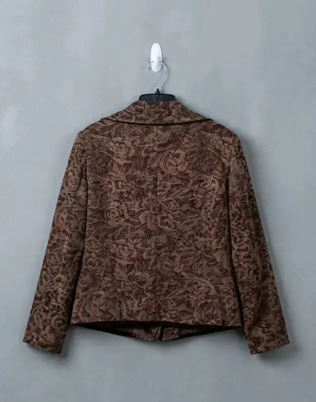 Talla M - Blazer marrón estampado floral - 4