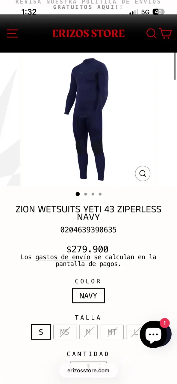 Traje de surf zion 4/3 talla mt - 3