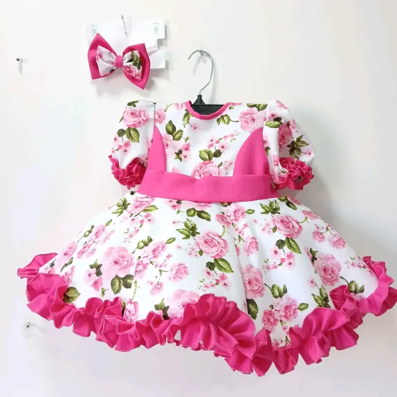 Vestido de chinita con estampado floral - 1