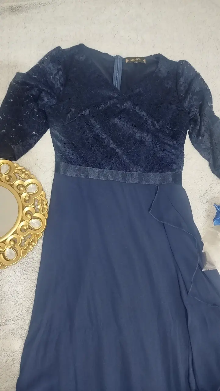 Vestido azul encaje Miusol - 4