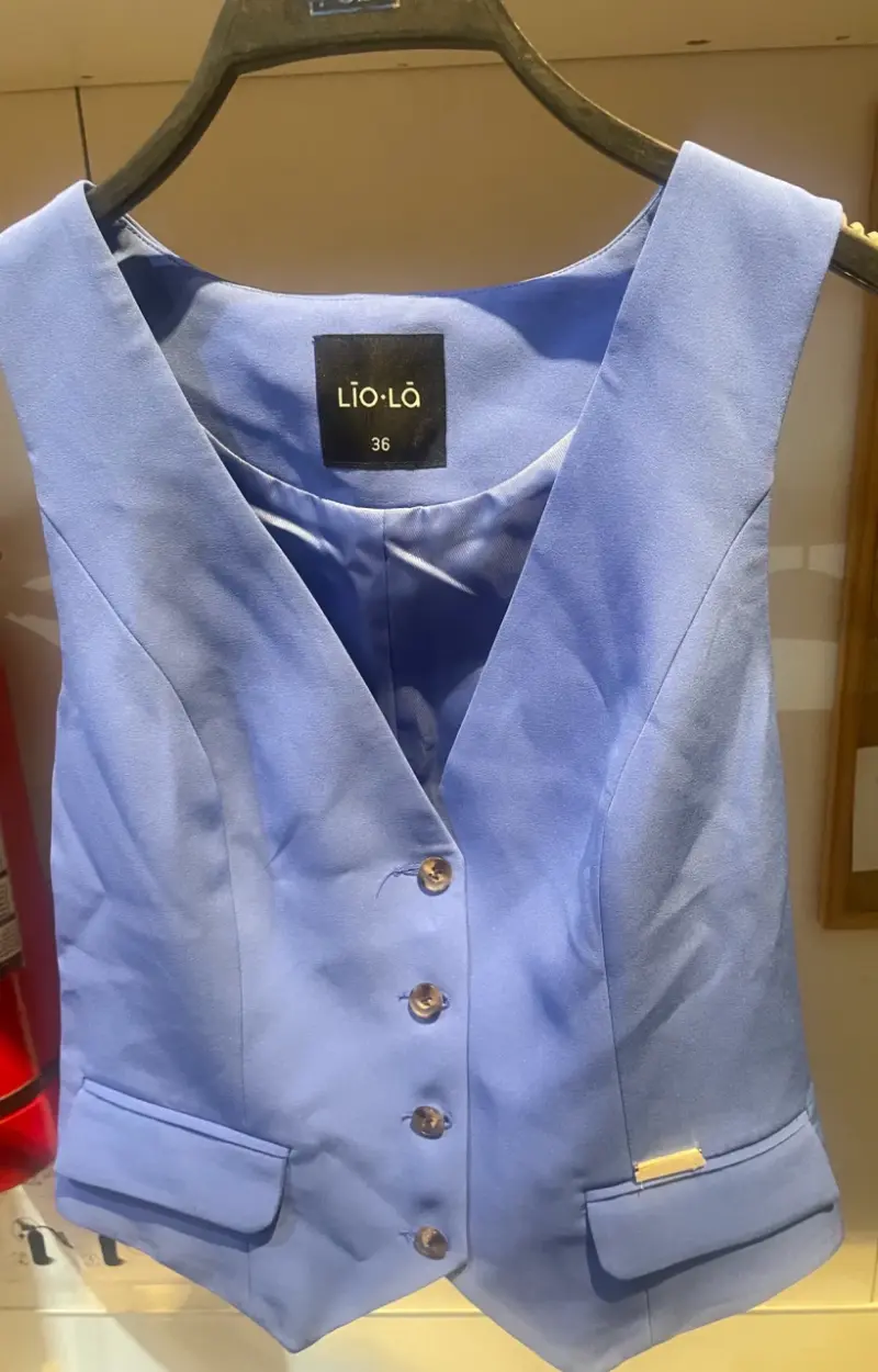 Conjunto pantalón y chaleco azul talla 36 - 5