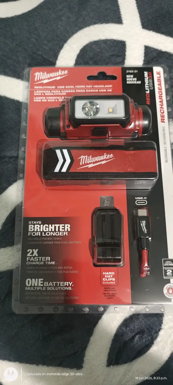 Linterna frontal Milwaukee recargable - 1