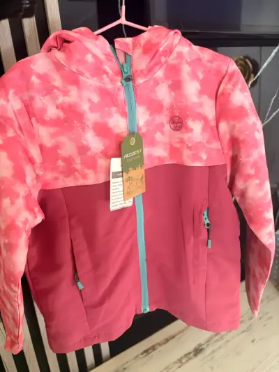 Chaqueta impermeable rosa para niña - miniatura 1