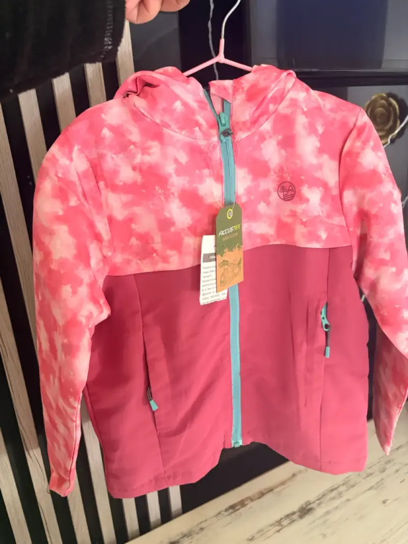 Chaqueta impermeable rosa para niña - 2