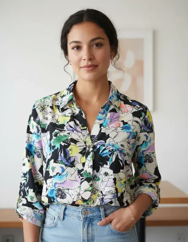 Blusa veraniega floral multicolor - 3