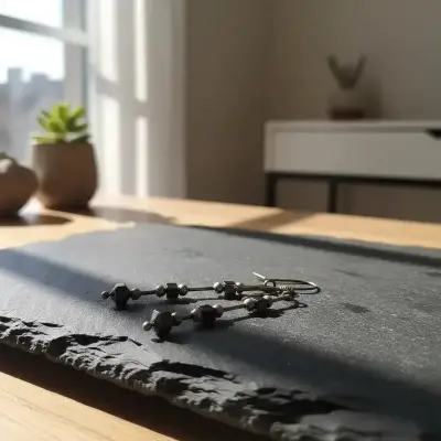 Aros colgantes de plata con diseño geometrico - miniatura 2