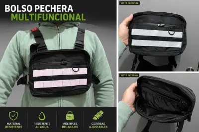 Bolso pechera multifuncional negro - miniatura 1