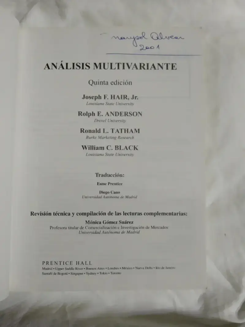 Libro Análisis Multivariante De Prentice Hall - 3