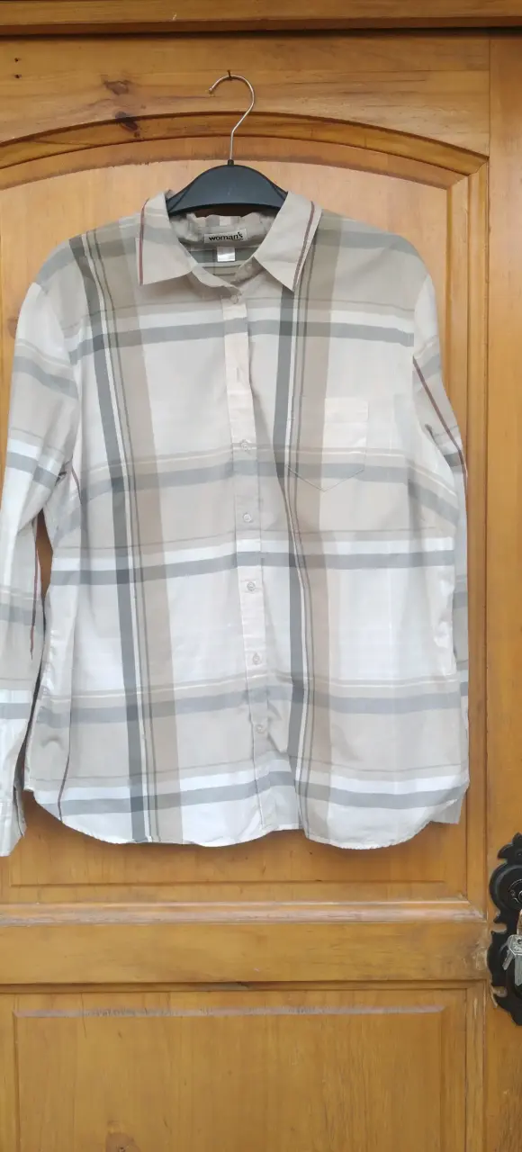 Camisa de cuadros beige - 3