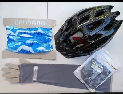 Pack bicicleta, casco + bandana + mangas filtro uv - miniatura 1