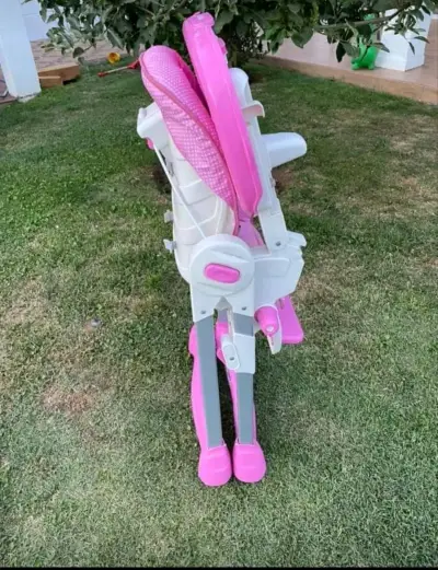 Silla de comer rosada para bebés - miniatura 3