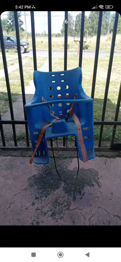 Silla para bicicleta azul - miniatura 1