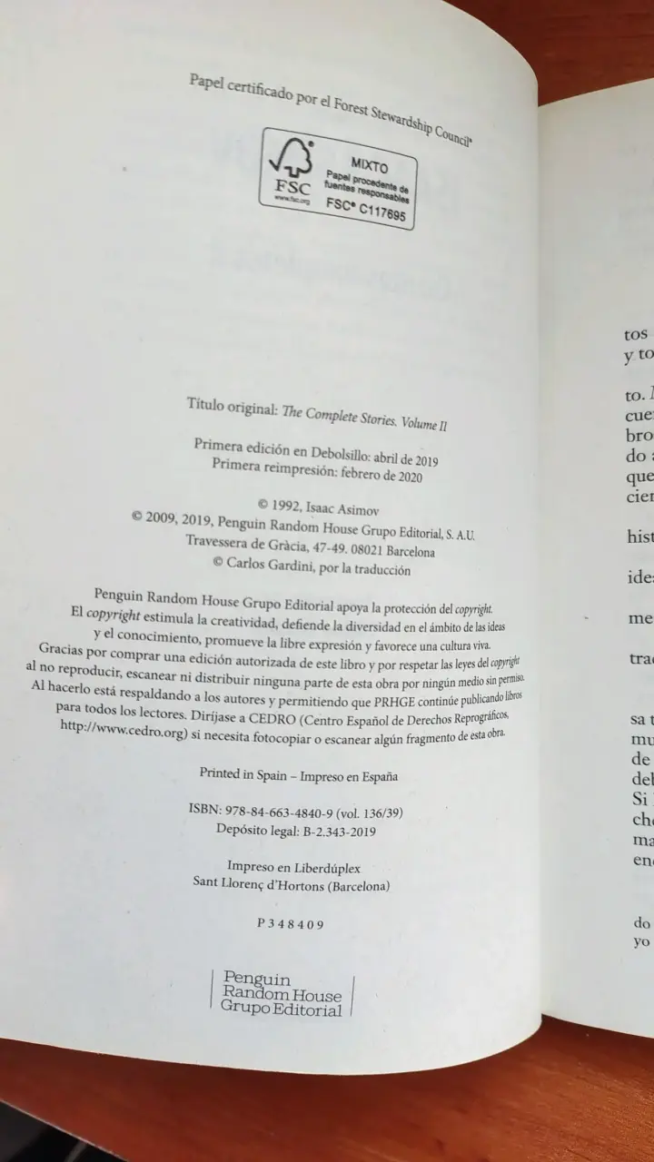 Colección libros Asimov Cuentos Completos tomo Il - 5