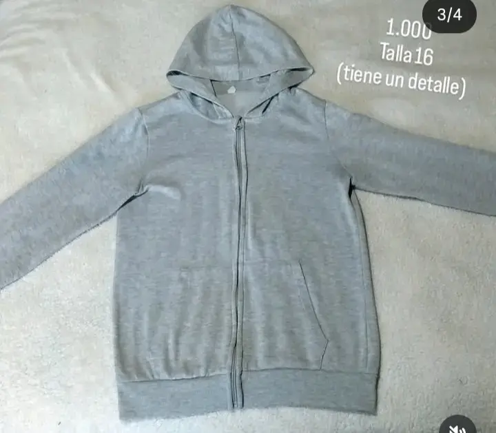 Polerón gris con capucha