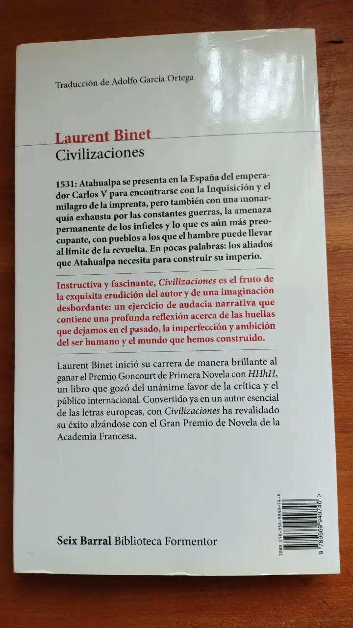 Libro 'Civilizaciones' Laurent Binet - 2