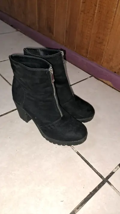 Botines negros con cierre - miniatura 1