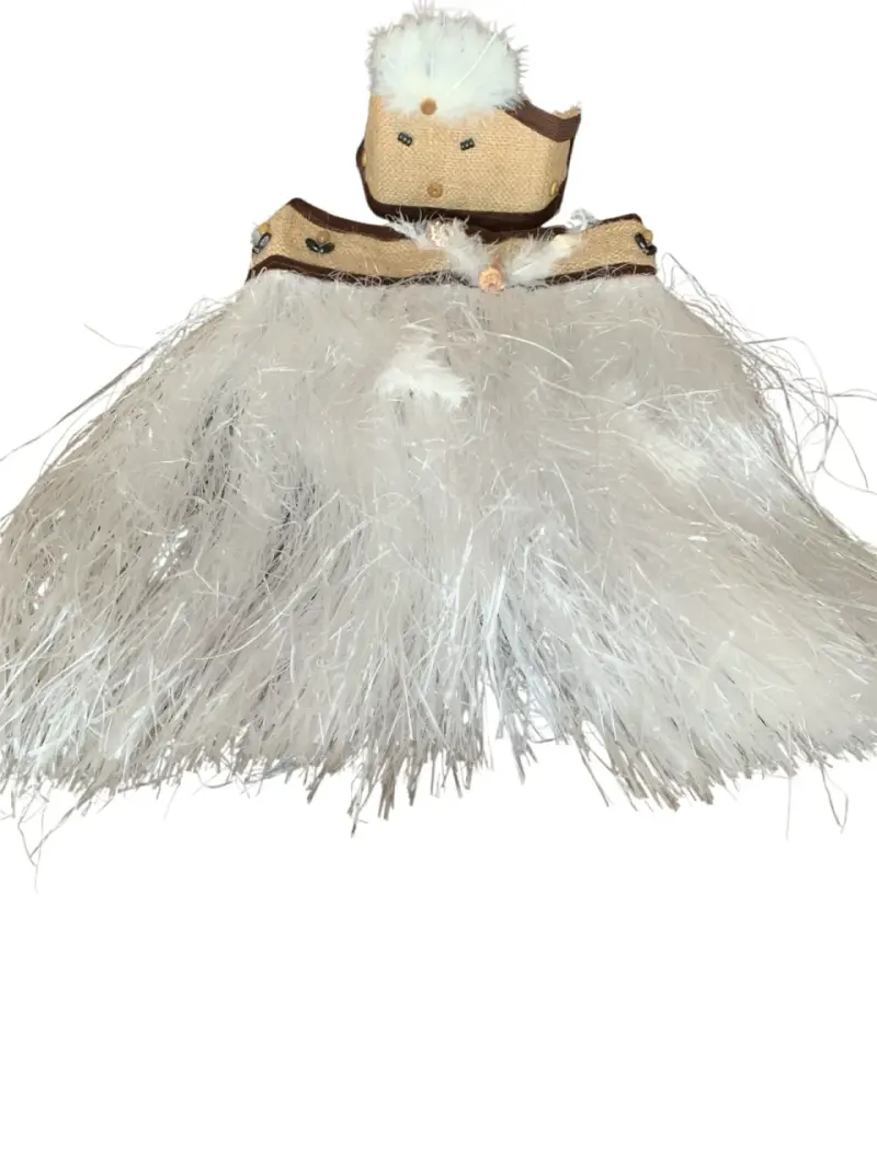 Traje tradicional polinesio blanco talla 4 a 6 ano - 1