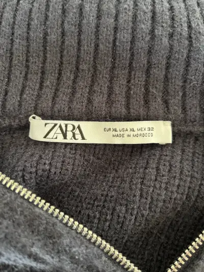 Suéter azul con cierre Zara - miniatura 3