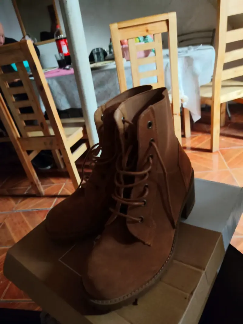 Botines de cuero marrón - 1