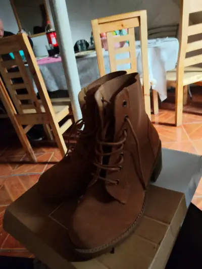 Botines de cuero marrón - miniatura 1