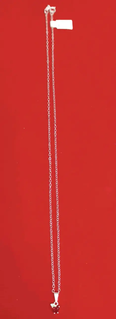 Collar de plata 925 con colgante rojo - 1