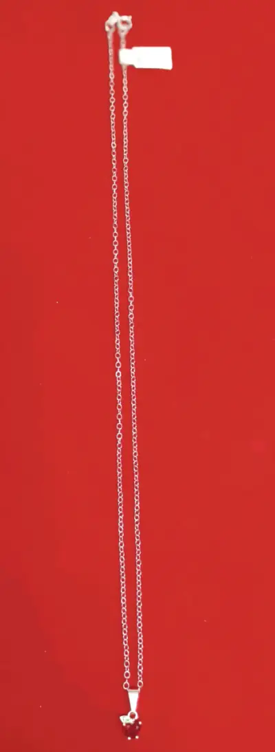 Collar de plata 925 con colgante rojo - miniatura 1