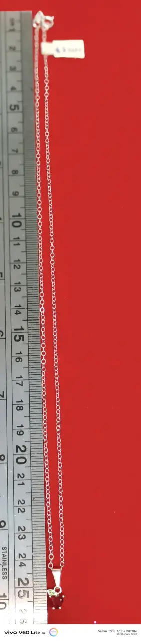 Collar de plata 925 con colgante rojo - 2