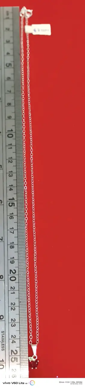 Collar de plata 925 con colgante rojo - miniatura 2