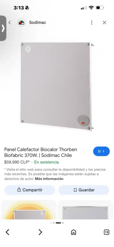 Calefactor eléctrico mural gris - miniatura 2