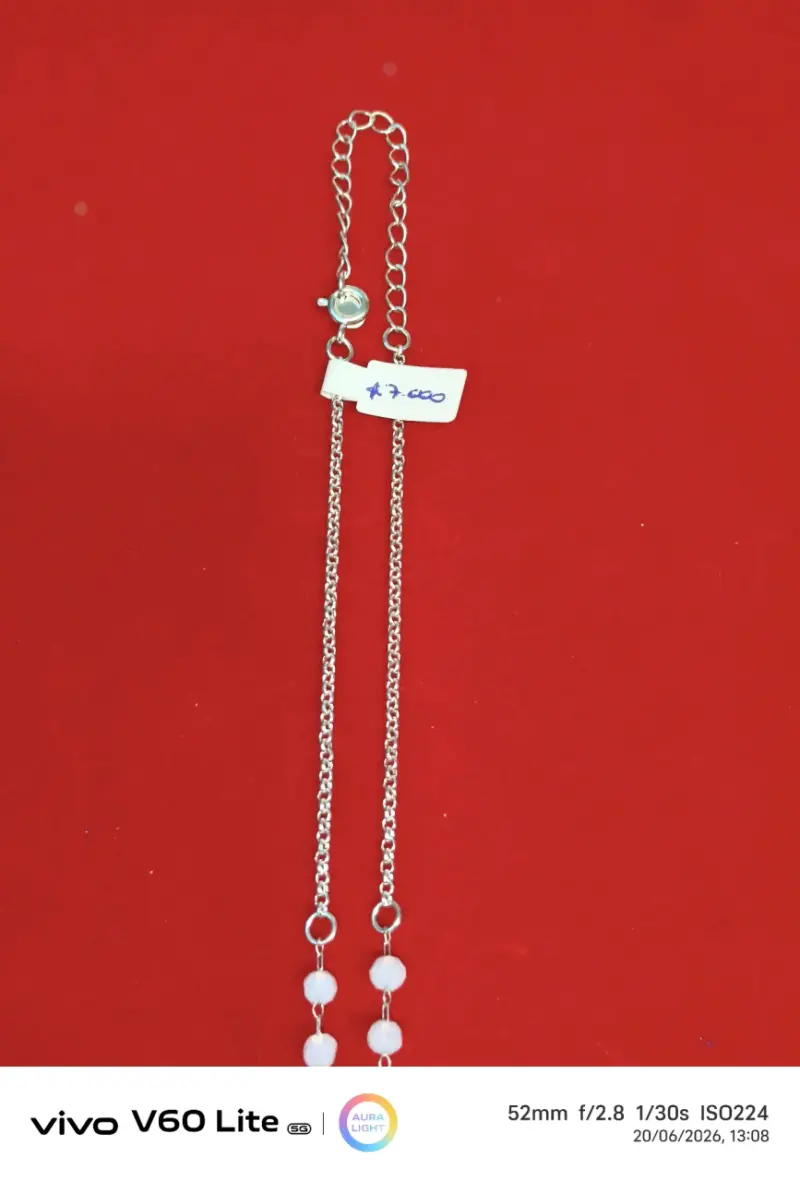 Collar largo con perlas y corazón, plata 925 - 3