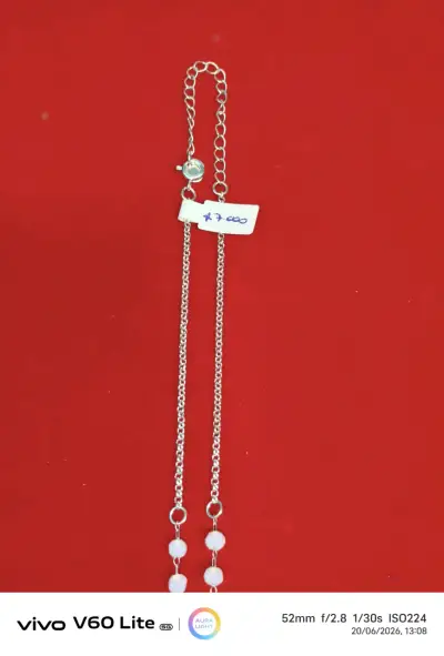 Collar largo con perlas y corazón, plata 925 - miniatura 3