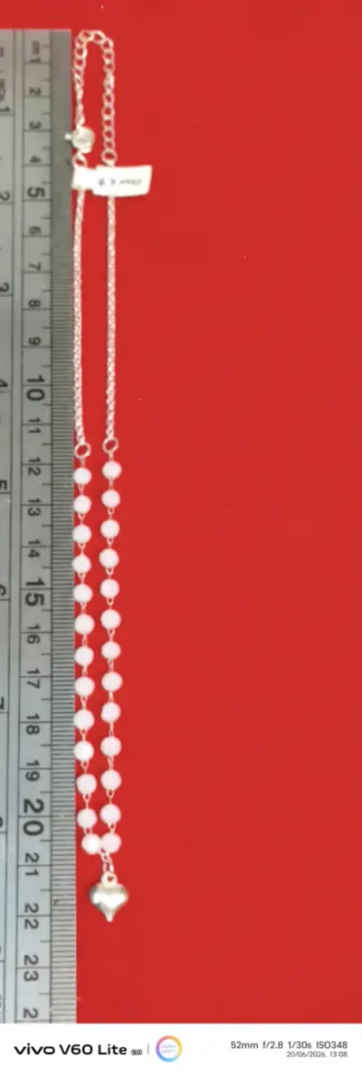 Collar largo con perlas y corazón, plata 925 - miniatura 4