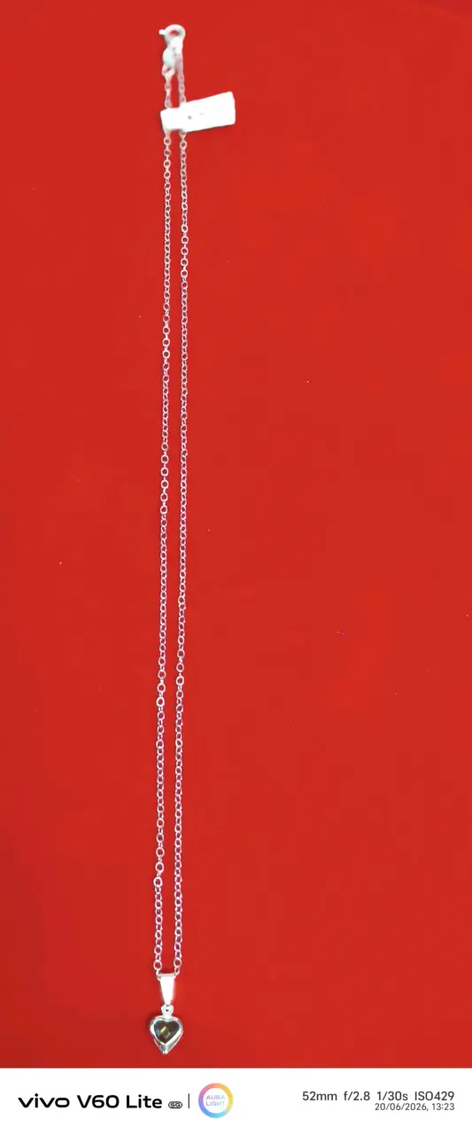 Collar de cadena con dije de corazón, plata 925 - 1