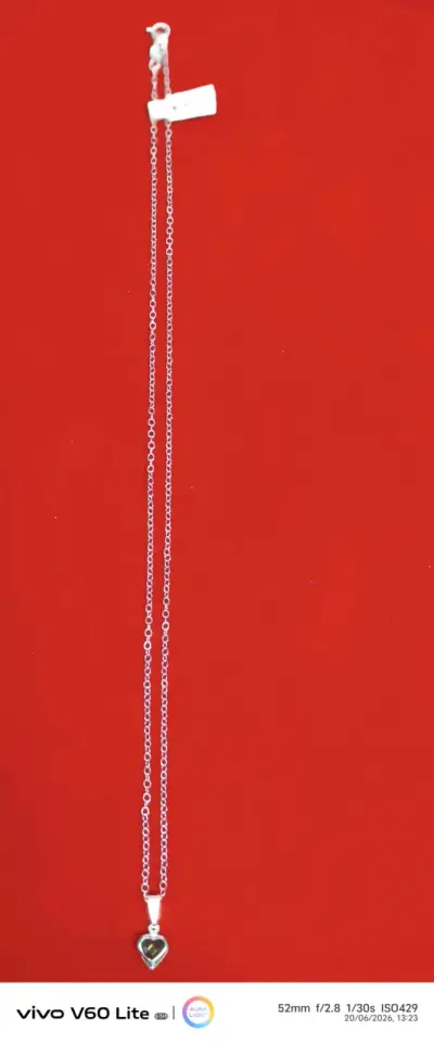Collar de cadena con dije de corazón, plata 925 - miniatura 1