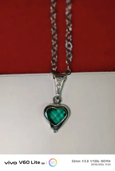 Collar de cadena con dije de corazón, plata 925 - miniatura 4